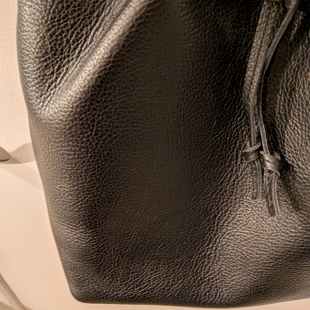 Mark & Graham BLK Leather Drawstring Bucket Bag - Picture 8 of 8